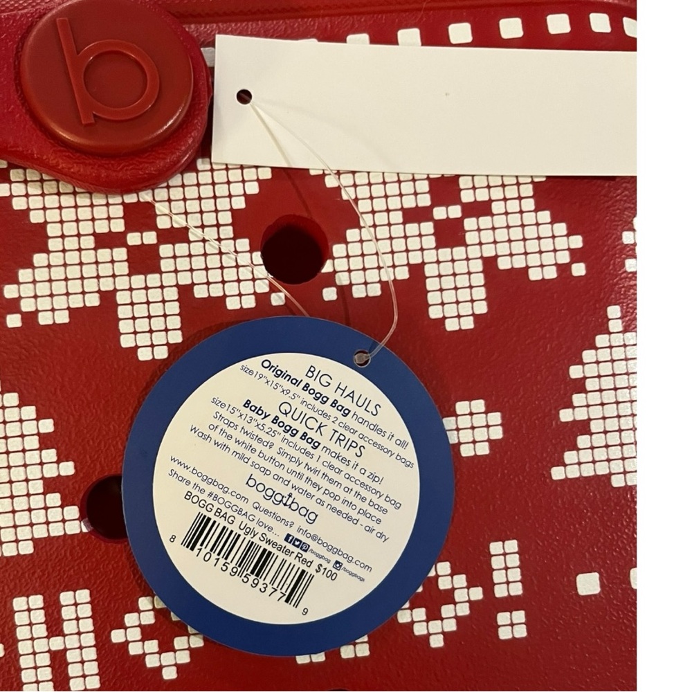 NWT Bogg Bag Original Tote color Ugly Red Sweater - Picture 8 of 11